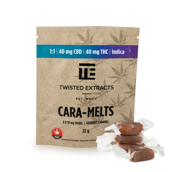 Twisted Extracts – Cara-Melts 1:1 Indica/CBD (40mg THC + 40mg CBD)