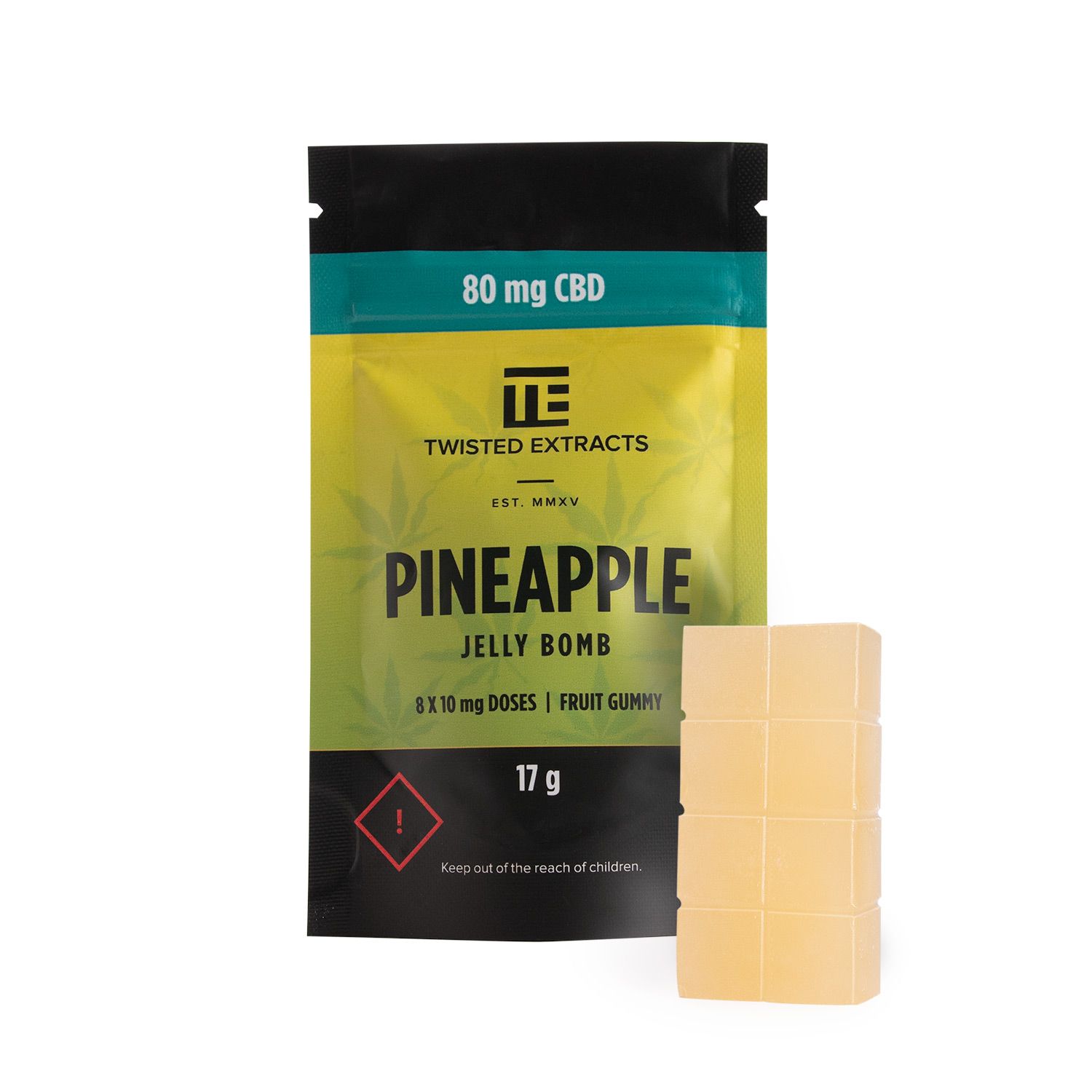 TWISTED EXTRACTS : CBD Pineapple Jelly Bomb (80mg CBD)