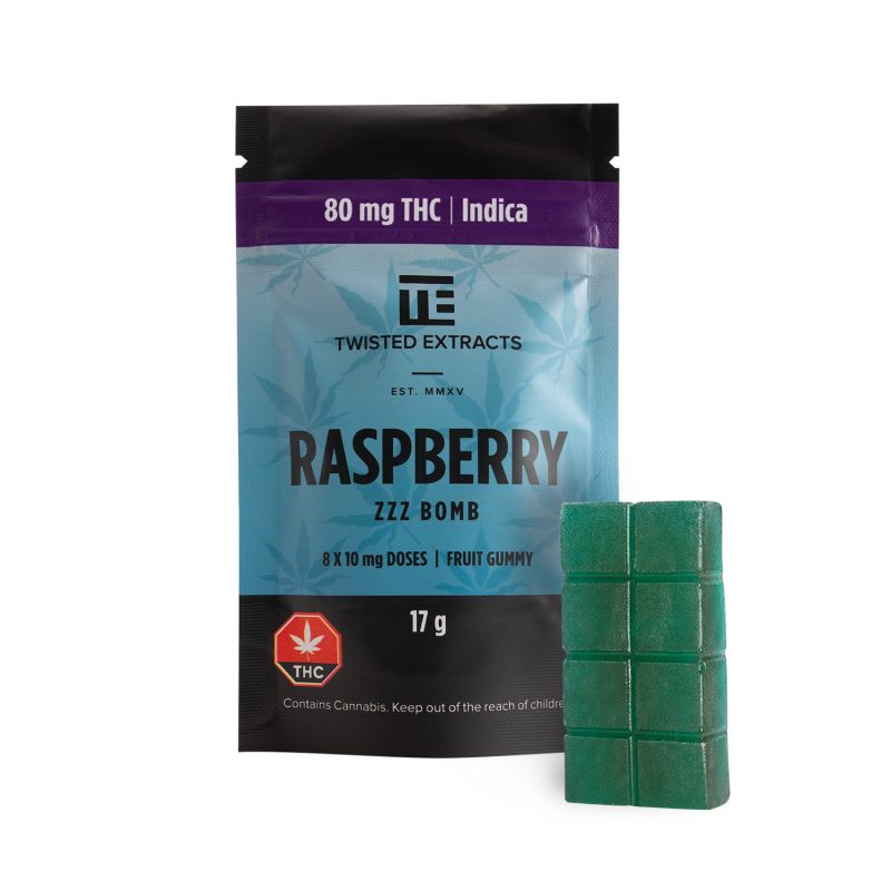 TWISTED EXTRACTS - Blue Raspberry ZZZ Bomb - INDICA (80mg)