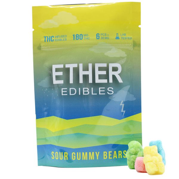 Ether Edibles - Sour Gummy Bears (180mg THC)