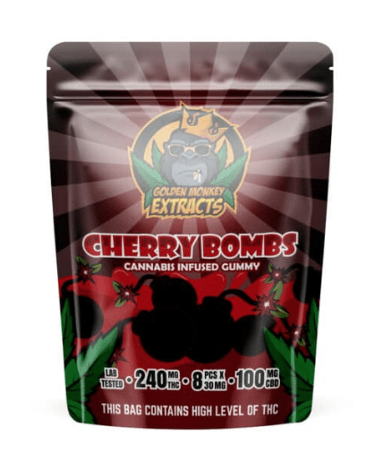 Golden Monkey Extracts – Gummies – 240MG THC + 100MG CBD - Cherry Bomb
