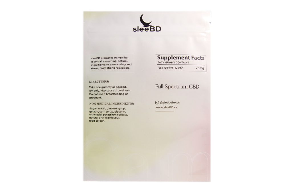 SleeBD Full Spectrum Gummies – Calm Lemon (250mg CBD) - Image 2