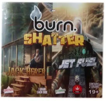 Burn Shatter 2 Grams, 2 Flavours - Jack Herer + Jet Fuel (1G + 1G)