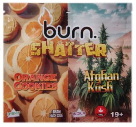 Burn Shatter 2 Grams, 2 Flavours - Orange Cookies + Afghan Kush (1G + 1G)
