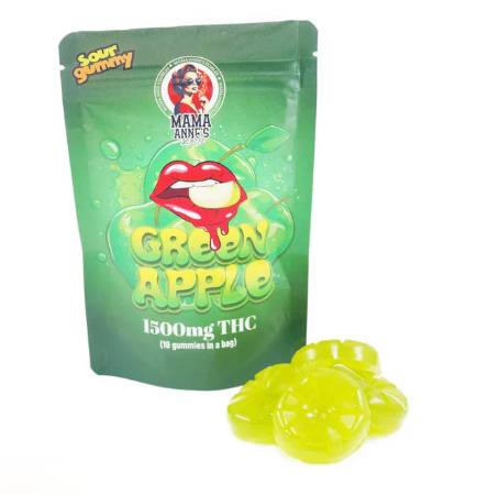 Mama Anne’s Edibles – Green Apple Gummy – 1500mg