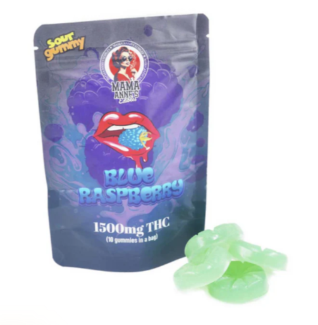 Mama Anne’s Edibles – Blue Raspberry Gummy – 1500mg