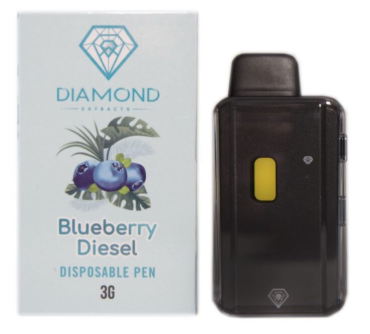 Diamond Concentrates 3 Gram – Disposable(Distillate) - Blueberry Diesel (Indica) (3 Gram)