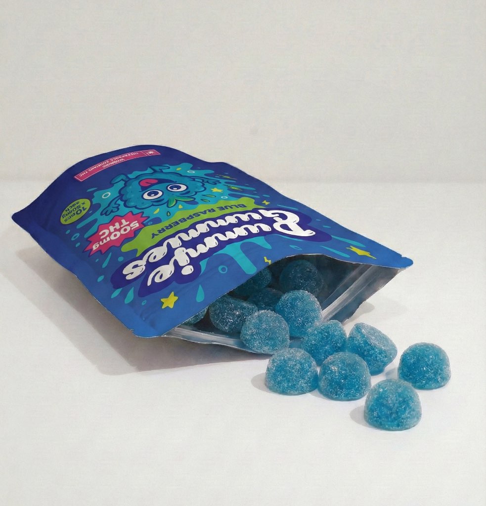 Dummies Gummies - Blue Razz (500MG THC) - Image 2